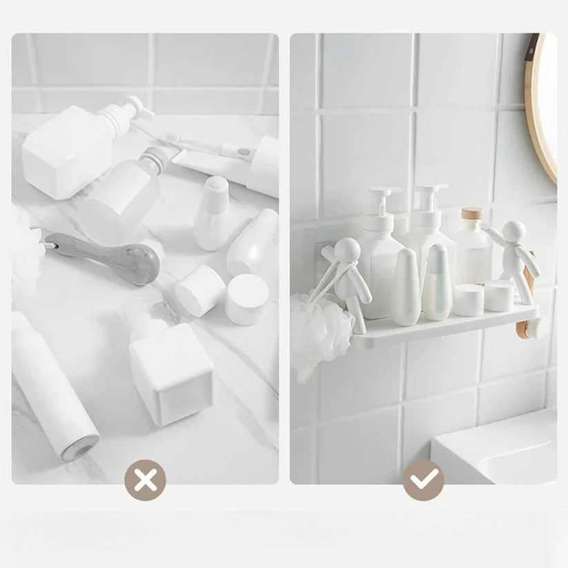 Decoratieve wandplank met zelfklevende bevestiging