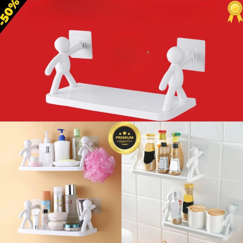 Decoratieve wandplank met zelfklevende bevestiging