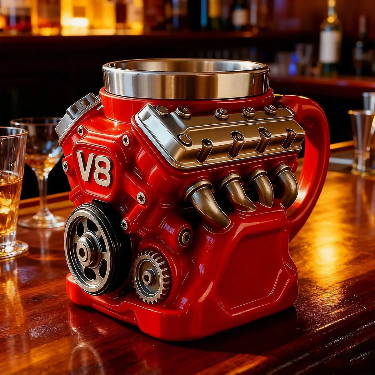 Mok met V8-motief – het perfecte cadeau voor elke man
