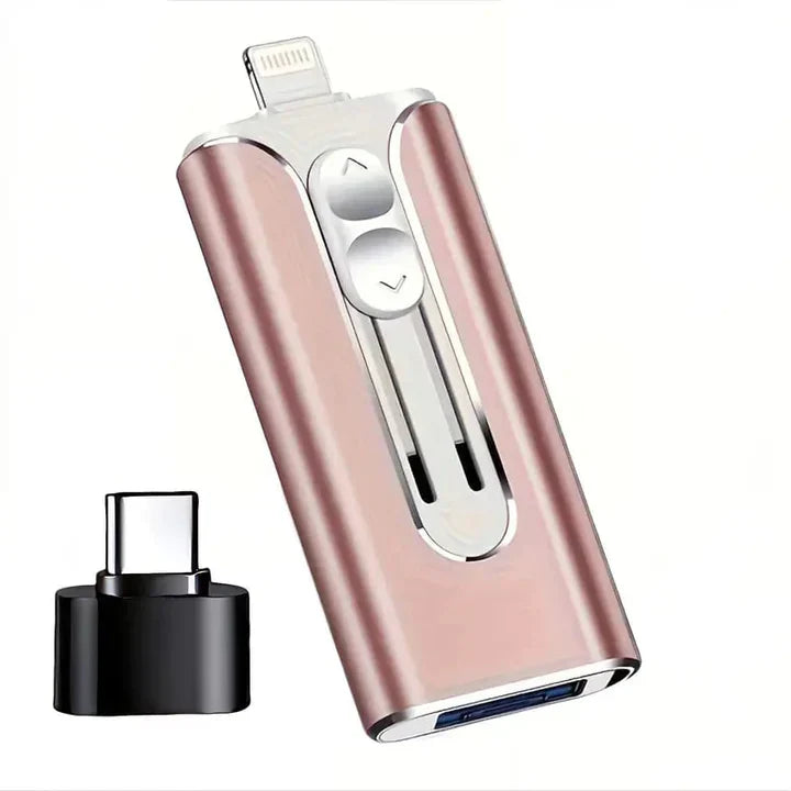 4-in-1 USB-geheugenstick voor telefoons en computers