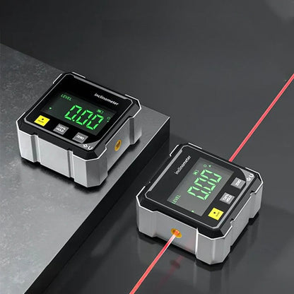 Digitale hoekmeter met laser en magneten