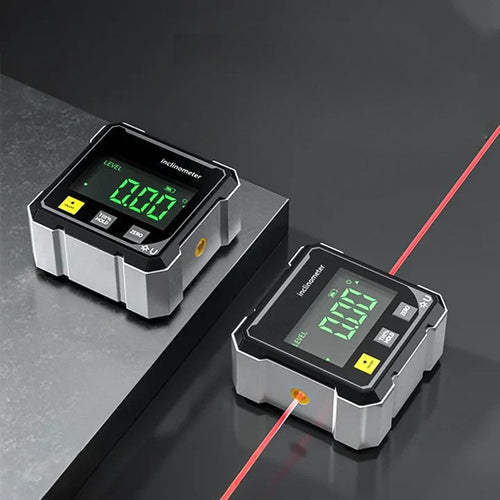Digitale hoekmeter met laser en magneten