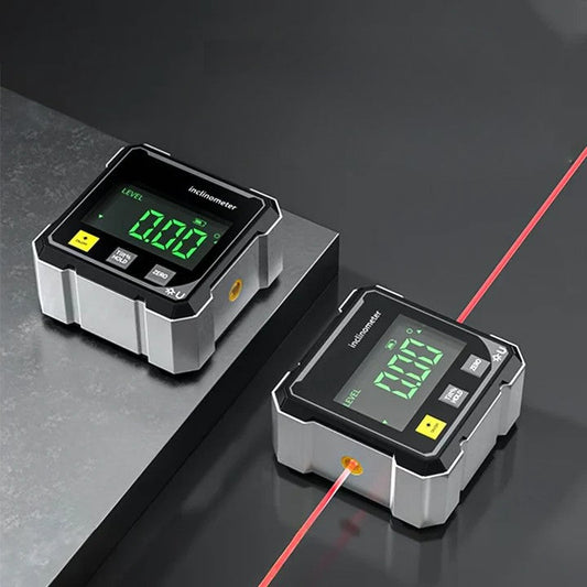 Digitale hoekmeter met laser en magneten