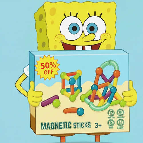 Set van tweeënveertig magnetische constructiestaven