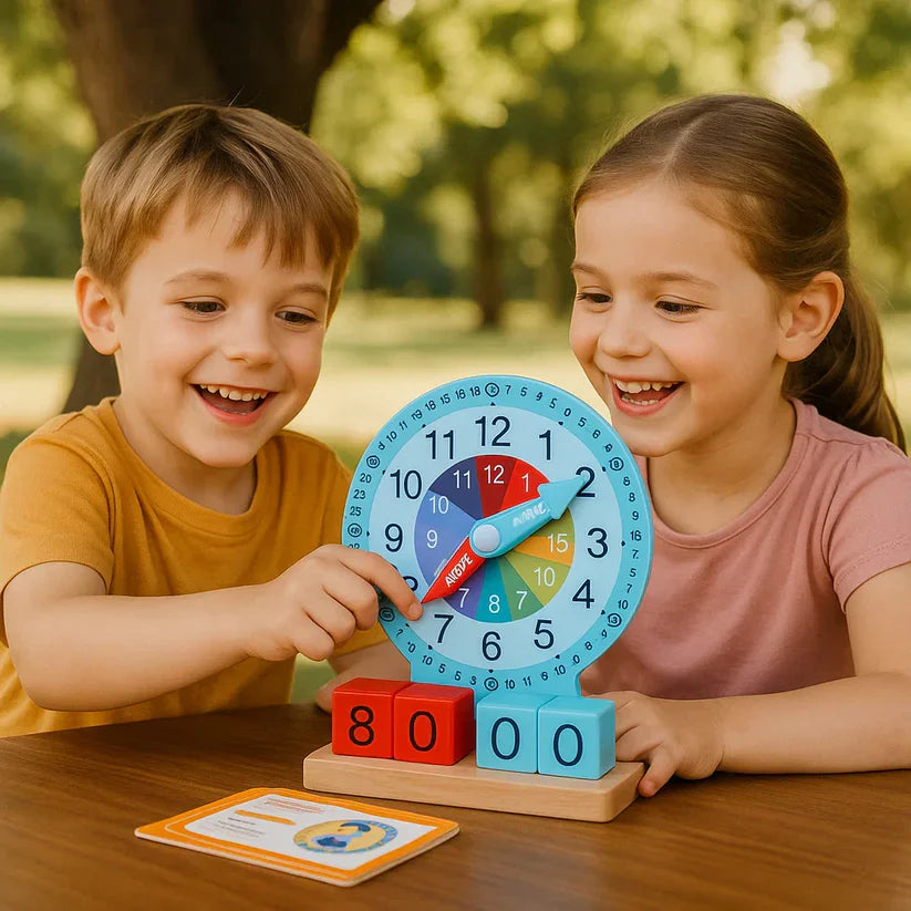 Educatief klokspeelgoed voor kinderen om tijd te leren herkennen
