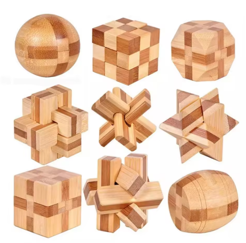 Houten 3D-puzzel – klassiek denkspel voor iedereen