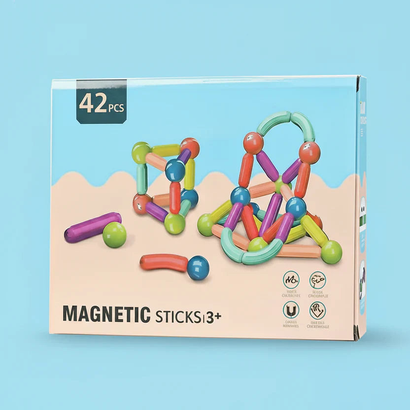 Set van tweeënveertig magnetische constructiestaven