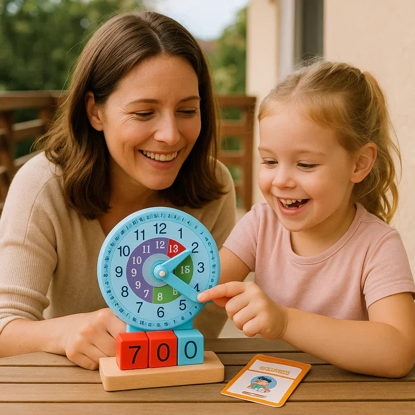 Educatief klokspeelgoed voor kinderen om tijd te leren herkennen