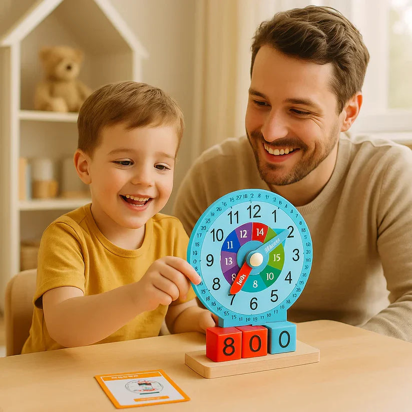 Educatief klokspeelgoed voor kinderen om tijd te leren herkennen