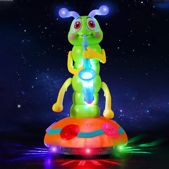 Muzikale, lichtgevende rups – een interactief speeltje voor kinderen