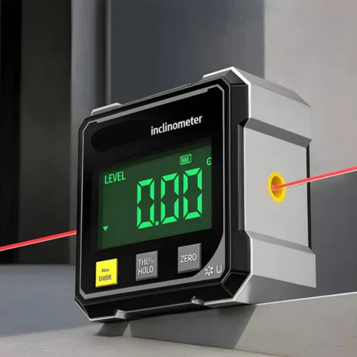 Digitale hoekmeter met laser en magneten