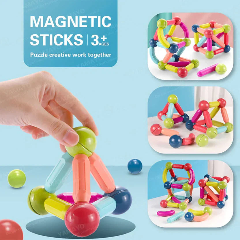 Set van tweeënveertig magnetische constructiestaven