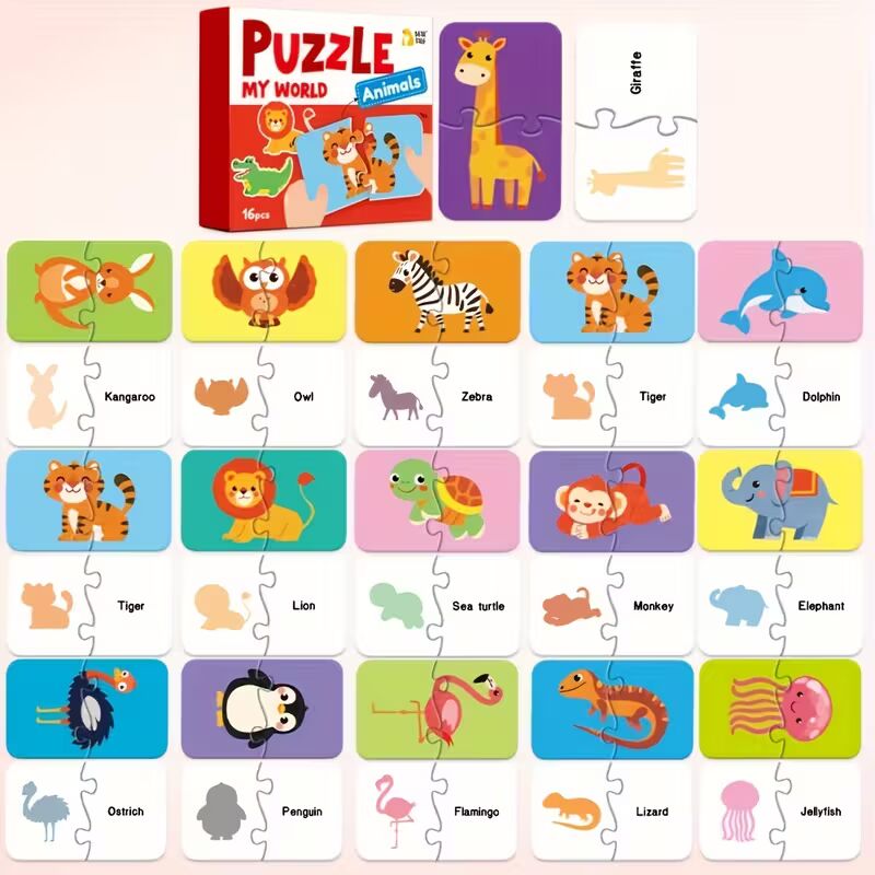 Kleurrijke educatieve puzzel voor kinderen
