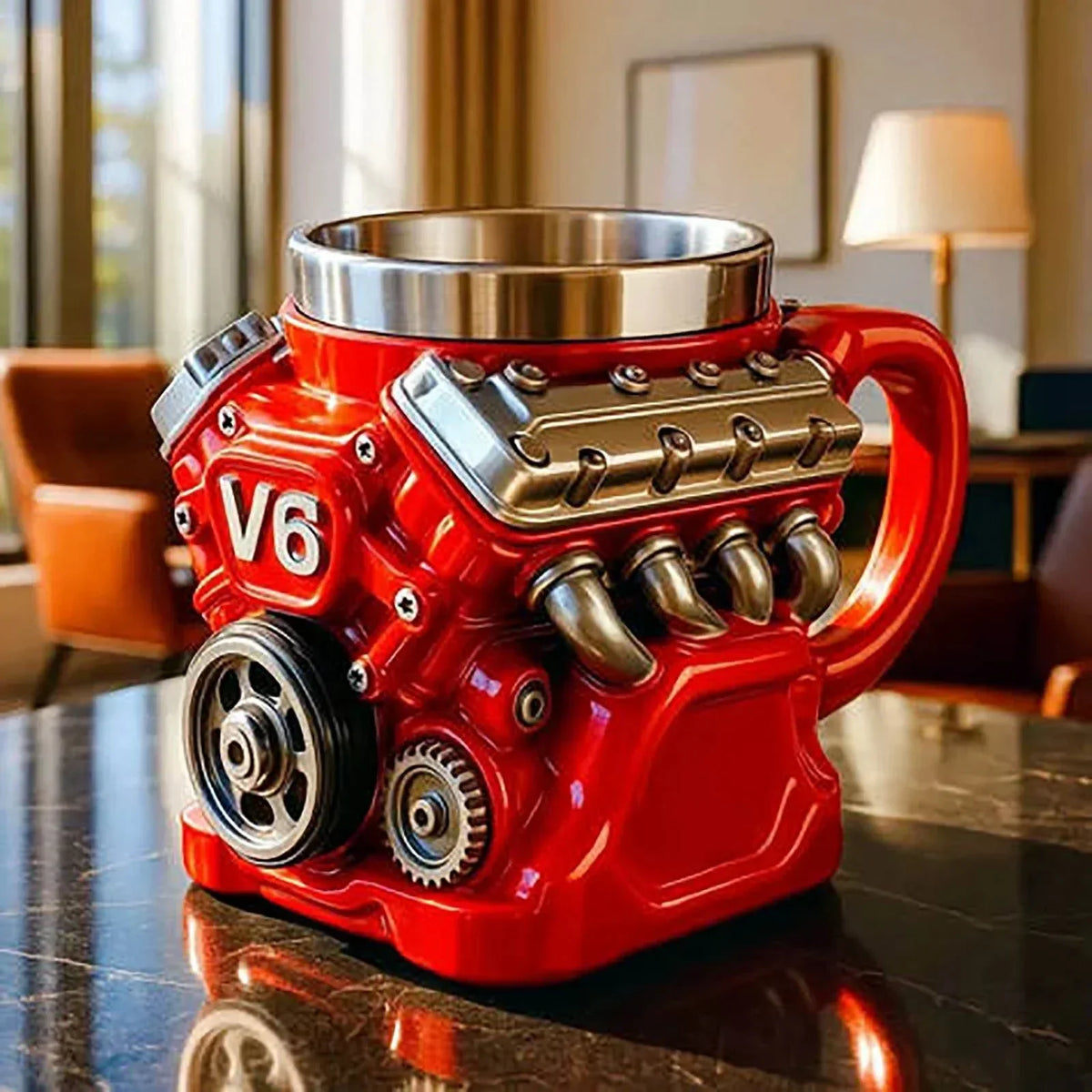 Mok met V8-motief – het perfecte cadeau voor elke man