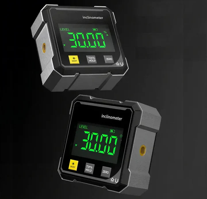 Digitale hoekmeter met laser en magneten