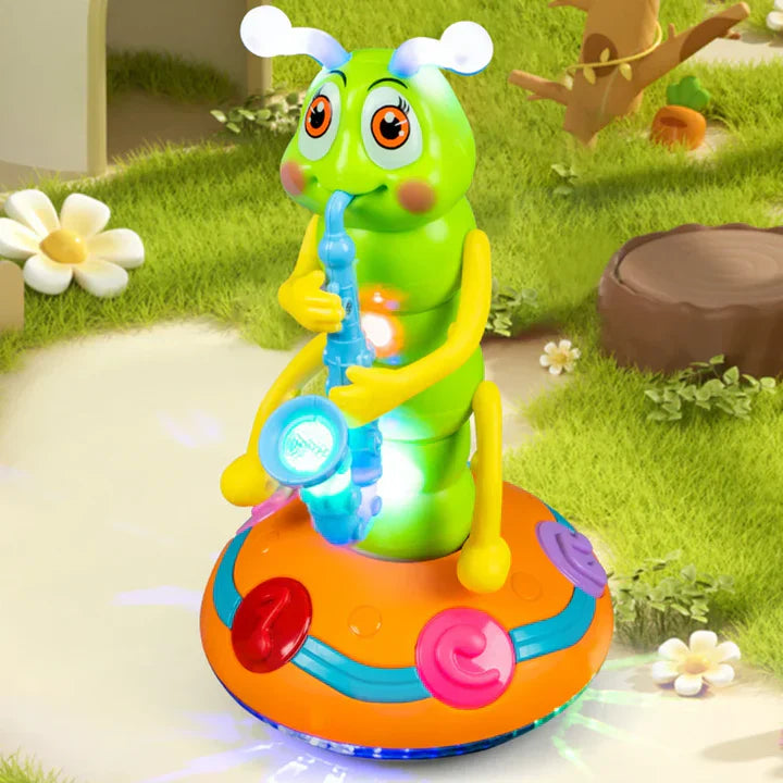 Muzikale, lichtgevende rups – een interactief speeltje voor kinderen