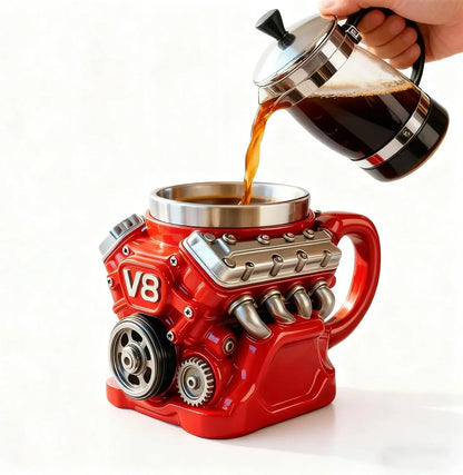 Mok met V8-motief – het perfecte cadeau voor elke man