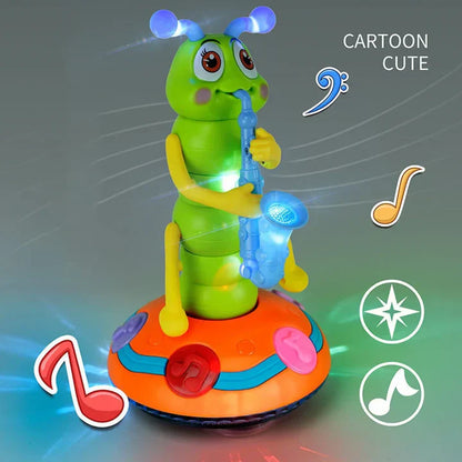 Muzikale, lichtgevende rups – een interactief speeltje voor kinderen