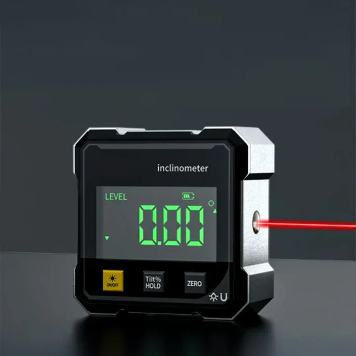 Digitale hoekmeter met laser en magneten