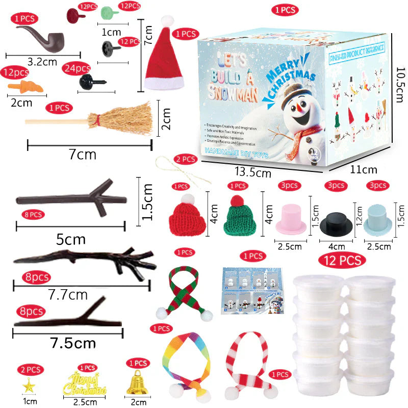 Kerst DIY-knutselset voor kinderen – maak je eigen sneeuwman