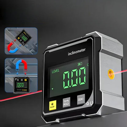 Digitale hoekmeter met laser en magneten