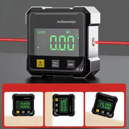 Digitale hoekmeter met laser en magneten
