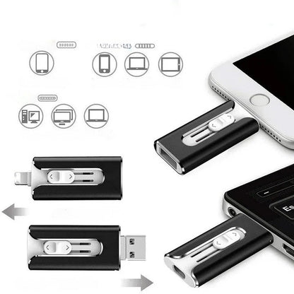4-in-1 USB-geheugenstick voor telefoons en computers