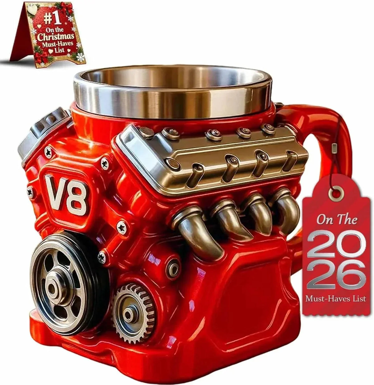 Mok met V8-motief – het perfecte cadeau voor elke man