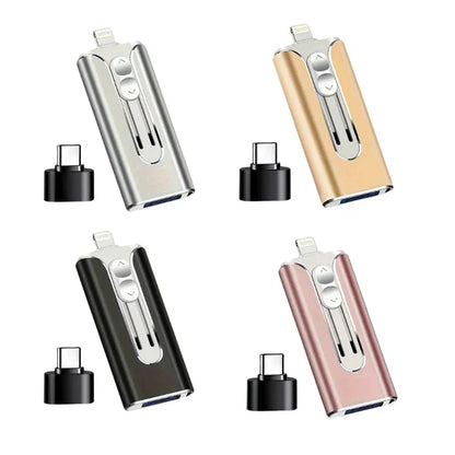 4-in-1 USB-geheugenstick voor telefoons en computers