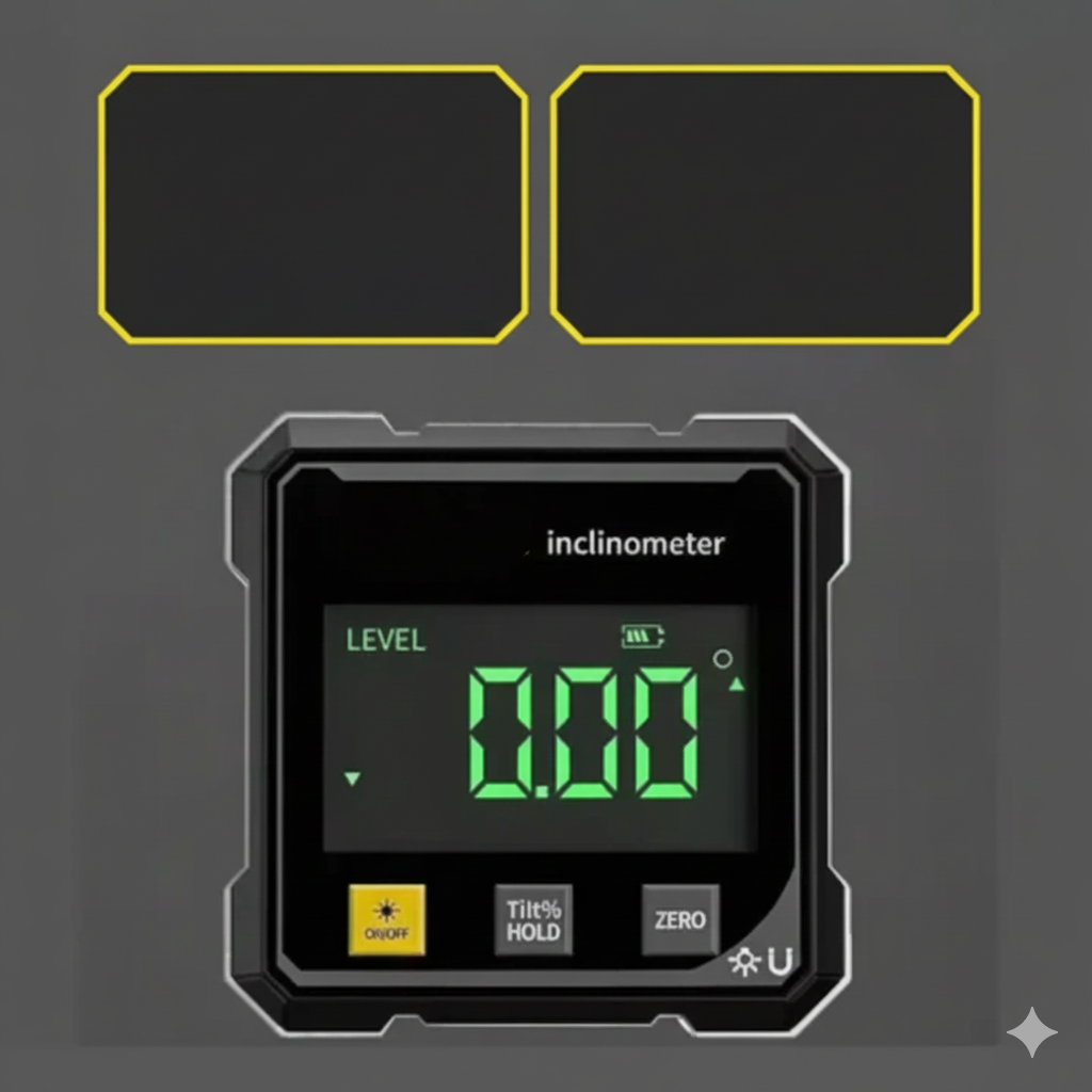 Digitale hoekmeter met laser en magneten