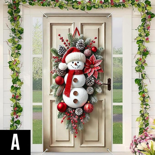 Kerstdeurkrans met strik en belletjes – een opvallende feestelijke decoratie