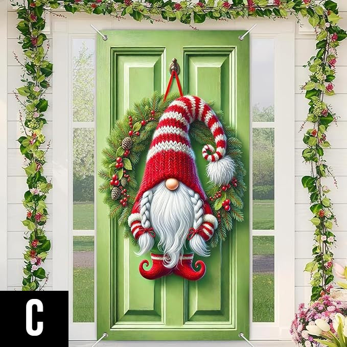 Kerstdeurkrans met strik en belletjes – een opvallende feestelijke decoratie