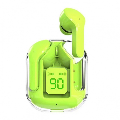 Transparante Bluetooth-oordopjes met LED-display