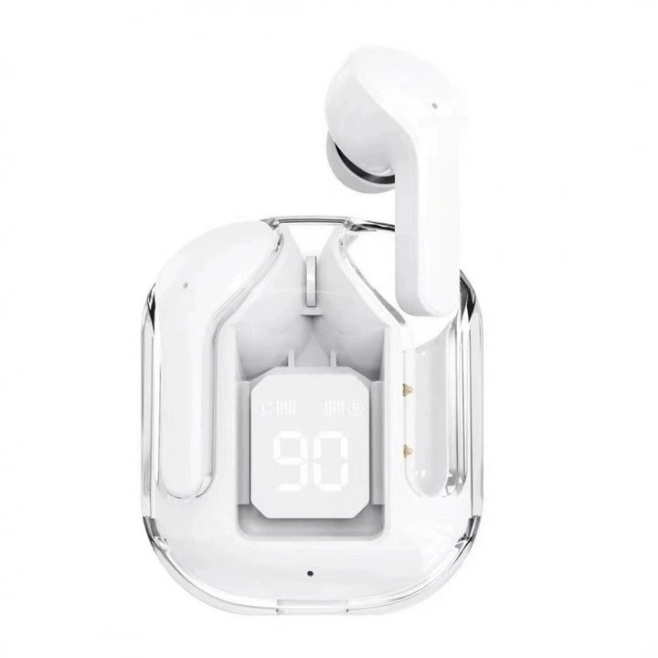 Transparante Bluetooth-oordopjes met LED-display