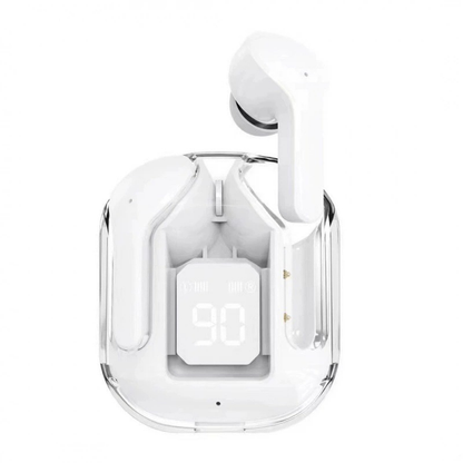 Transparante Bluetooth-oordopjes met LED-display